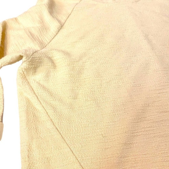 Anthro Pullover Sweatshirt Crew Neck Ivory Pale Yellow Ivory Size M - Picture 3 of 13